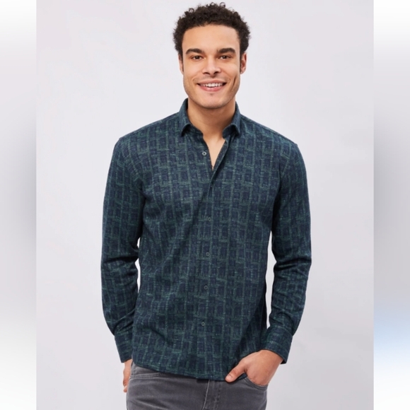 FW22 Max Colton James Shirt in Navy/Green Size L - Picture 1 of 12